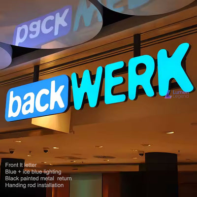 3D Acrylic Front-Lit Channel Letters Sign with hanging rod