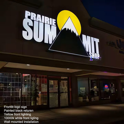 Storefront 3D Frontlit logo sign for shops