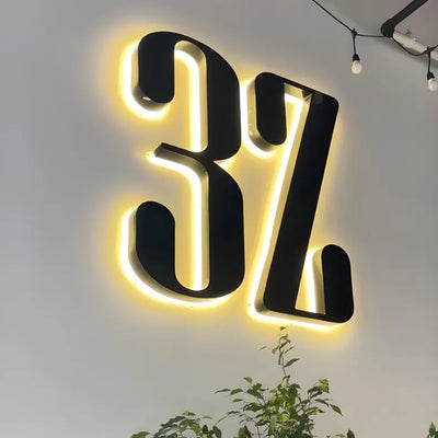3D Mirror Gold Metal BackLit Channel Letter Sign For Beauty Salon Clinic