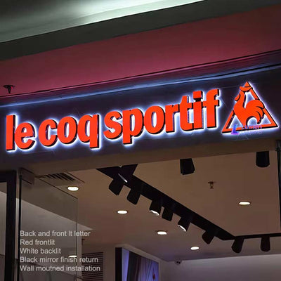 3D Face and Back Lit Channel Letters, Outdoor Front Illuminated Sign, Custom Backlit Shop Sign