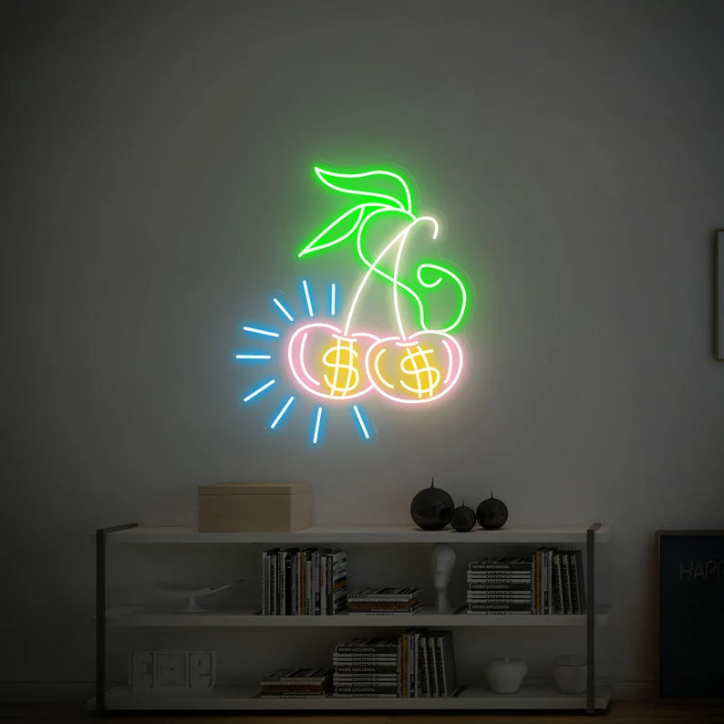 Cherry neon sign,Cherry led sign,Cherry neon light,Cherry wall decor,Cherry wall art,Neon sign bedroom,Neon sign wall decor,Led neon sign
