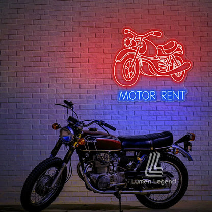 Motor Rent/Shop Neon Sign