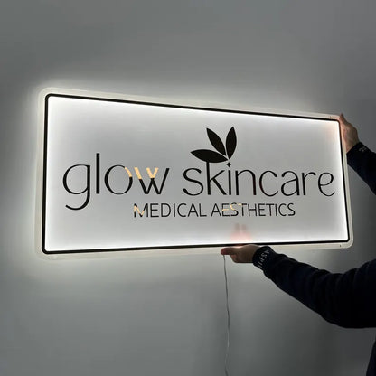 Acrylic Round Sign , Led Logo Sign, Wall 3D Logo Signs, Neon Beauty Business Logo Design, Shop Backlit Signage