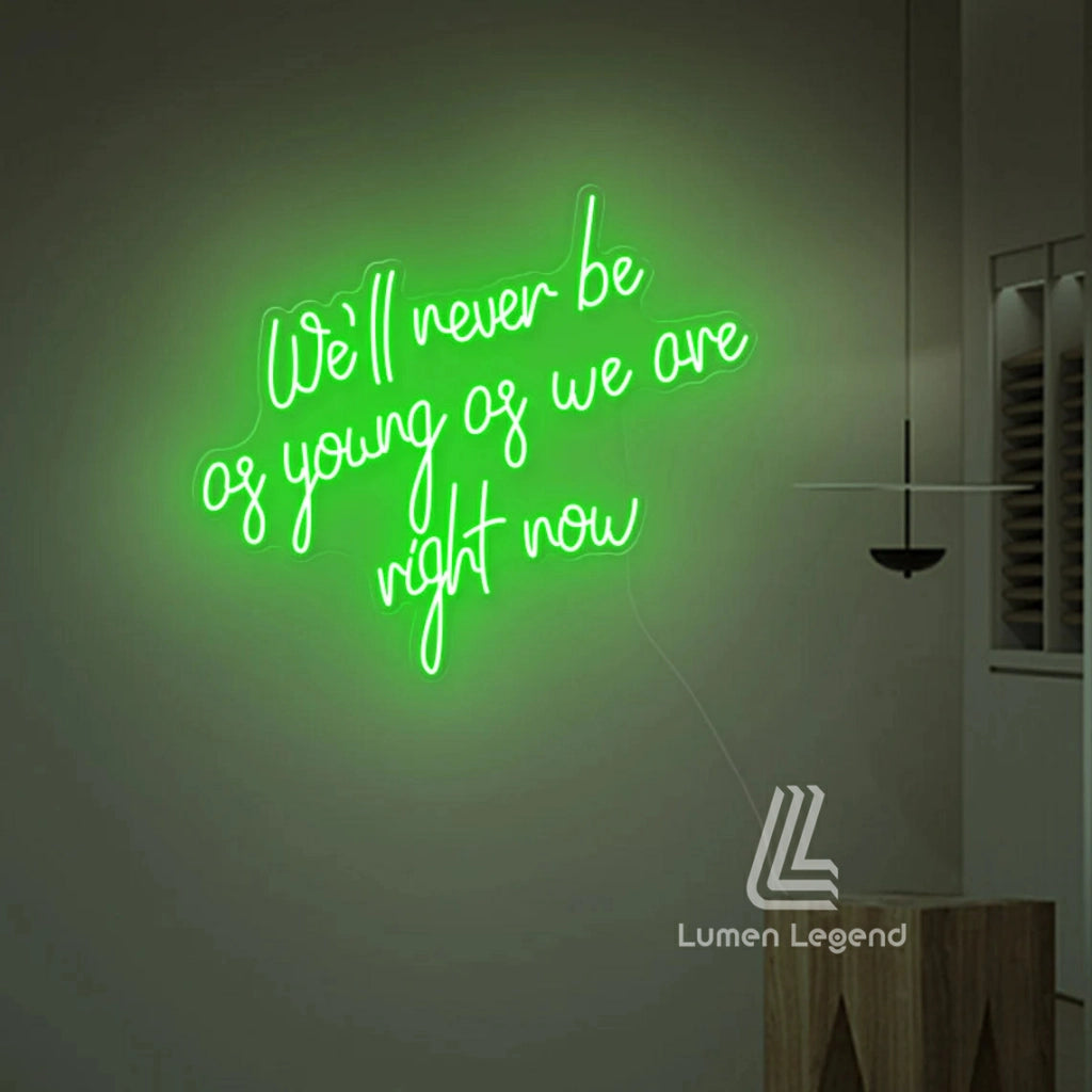 We'll Never Be as Young as We are Right Now Neon Sign