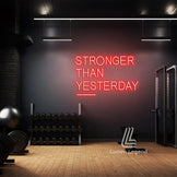 Stronger Than Yesterday Neon Sign Gym Sign Motivational Gym Neon Sign Gift for Gymer Workout Room Wall Decor Fitness Wall Decor