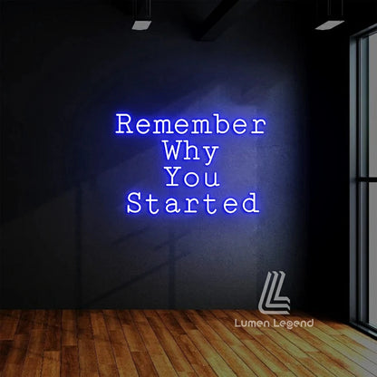 Remember Why You Started Neon Sign, Gym Led Sign, Custom Neon Sign, Inspiration Quote Fitness Club Decor, Gymmer Room Decor, Motivation Sign