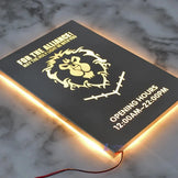 Custom Metal Backlit Round Light Box, LED Logo Hollow Out Light Box Sign, Metal Laser Cut 