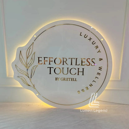 Personalized Acrylic Backlit Sign with Mirror Logo