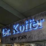 Storefront 3D Backlit Channel Letter Signs With Ice Blue Backlighting
