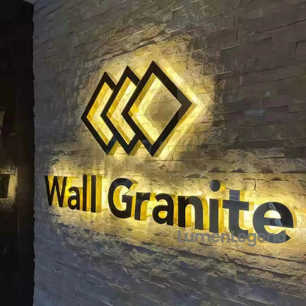 3D Led Store Logo Sign For Company Business Restaurant Illuminated Logo Sign For Offie Wall Custom Led Logo Sign