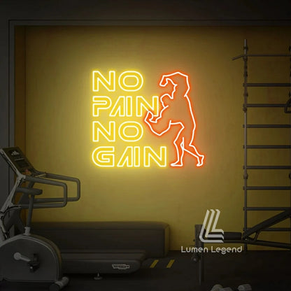 No Pain No Gain Neon Sign, Weight Lifting Fitness Club Led Sign, Custom Neon Sign, Gymmer Room Wall Decor, Gymnastic Wall Art Neon Light