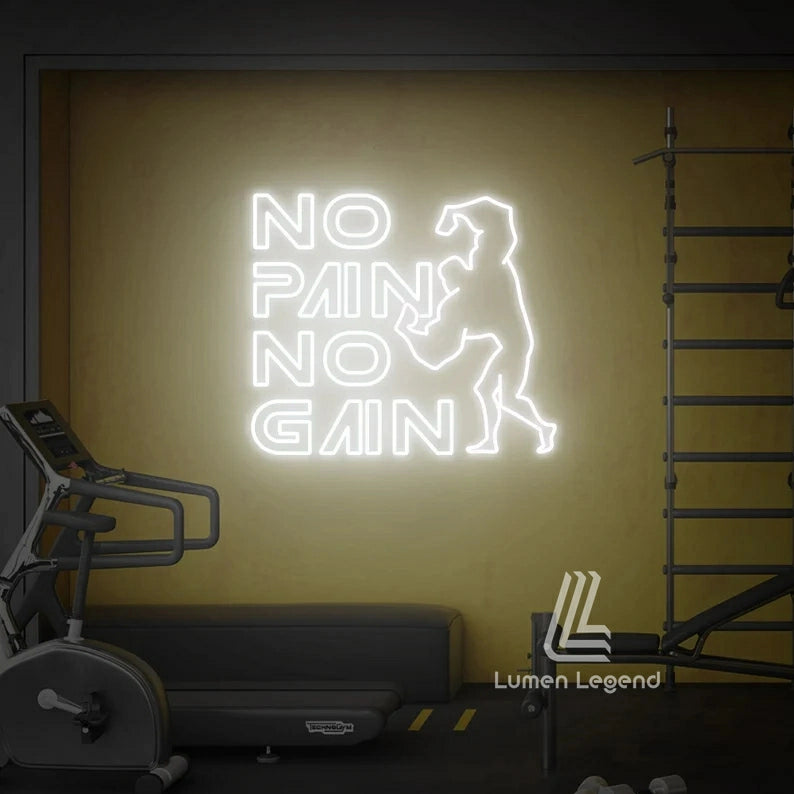 No pain no gain Neon Sign for Gym. Gift for athlete