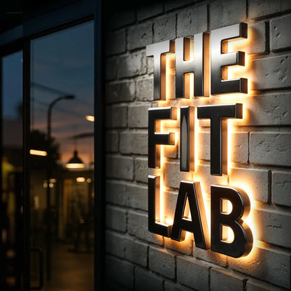 3D Fabricated Metal Backlit Logo Sign, Edge-Lit Channel Letters
