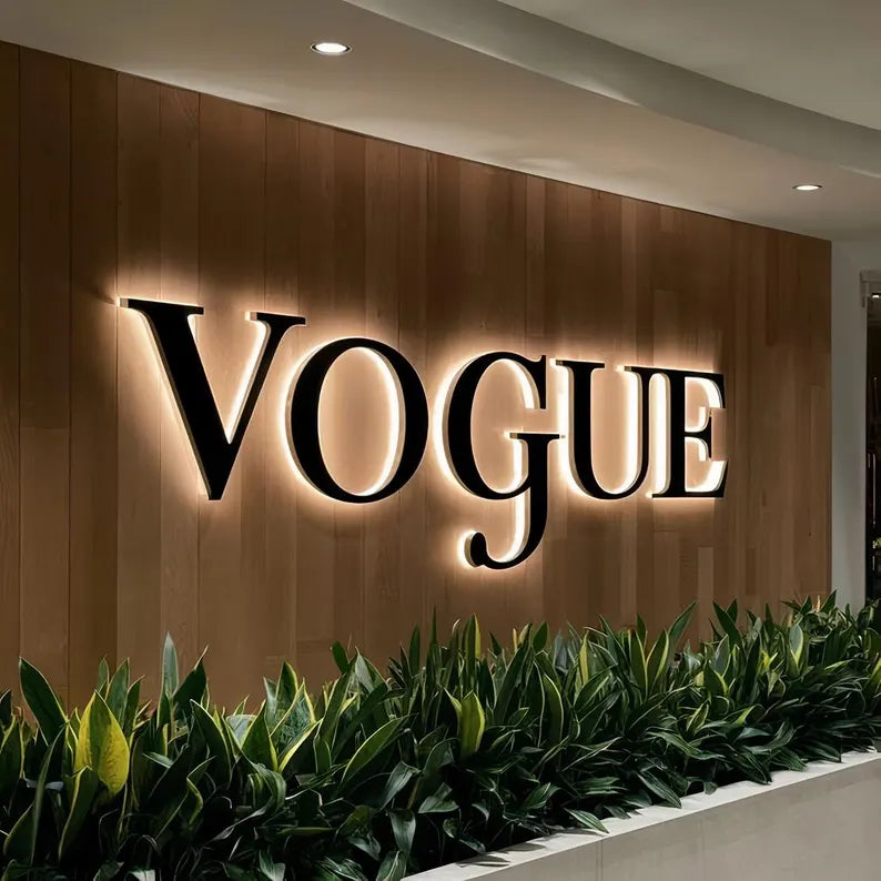Custom 3D Metal Signage, Salon Logo Sign, Backlit Business Signs, Illuminated Letter Sign, Outdoor Light Sign