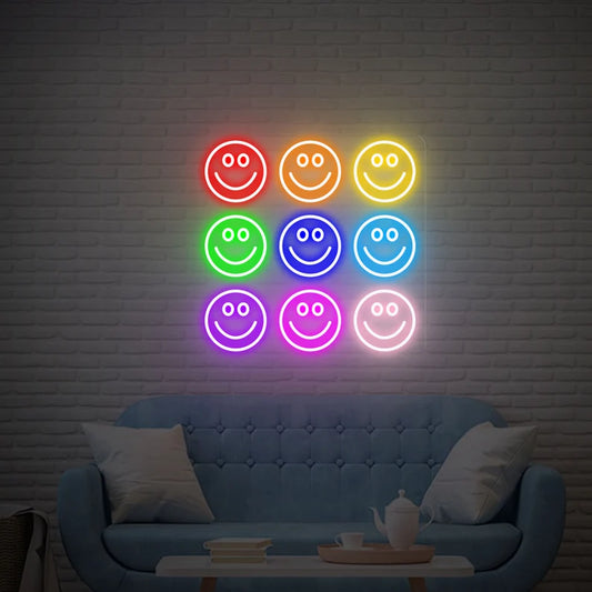 Smiley Face Neon Sign For Bar, Bedroom, Office, Wall Decor