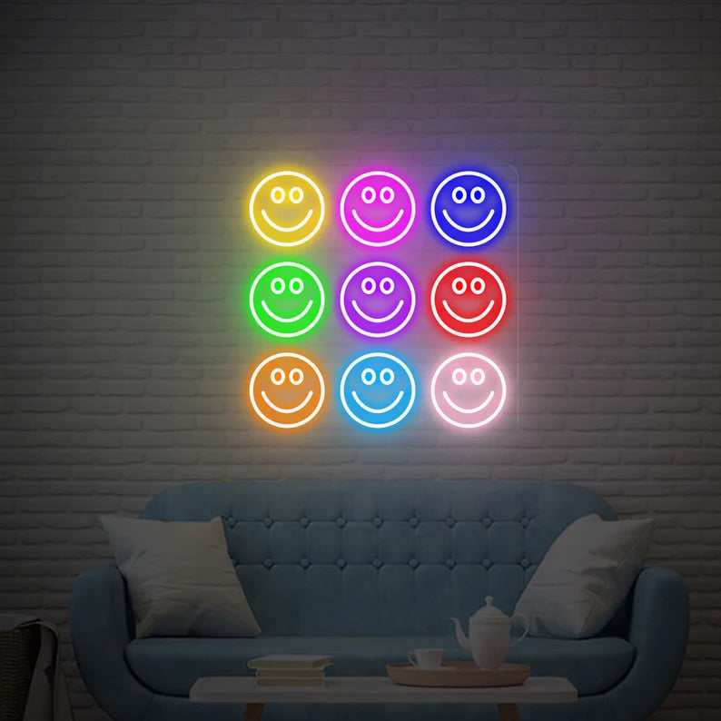 Smiley Face Neon Sign For Bar, Bedroom, Office, Wall Decor