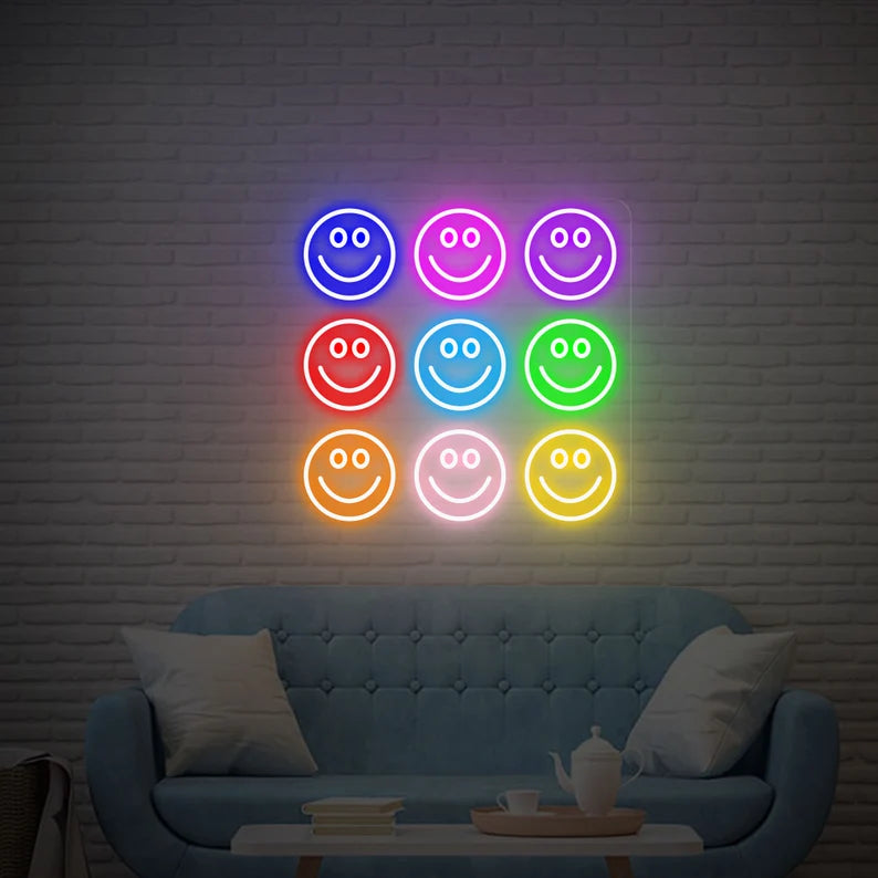 Smiley Face Neon Sign For Bar, Bedroom, Office, Wall Decor