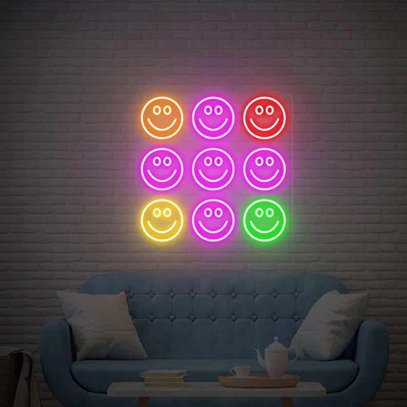 Smiley Face Neon Sign For Bar, Bedroom, Office, Wall Decor